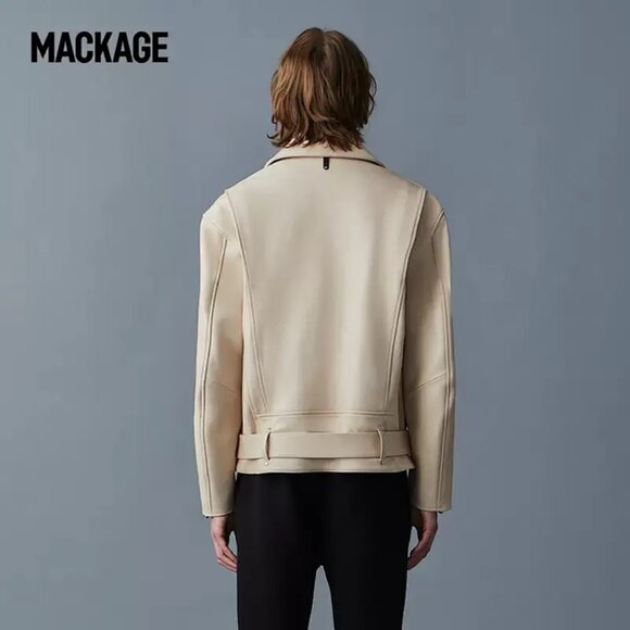 Mackage Clement Oversized R Fill Leather Biker Jacket - Picture 3 of 15